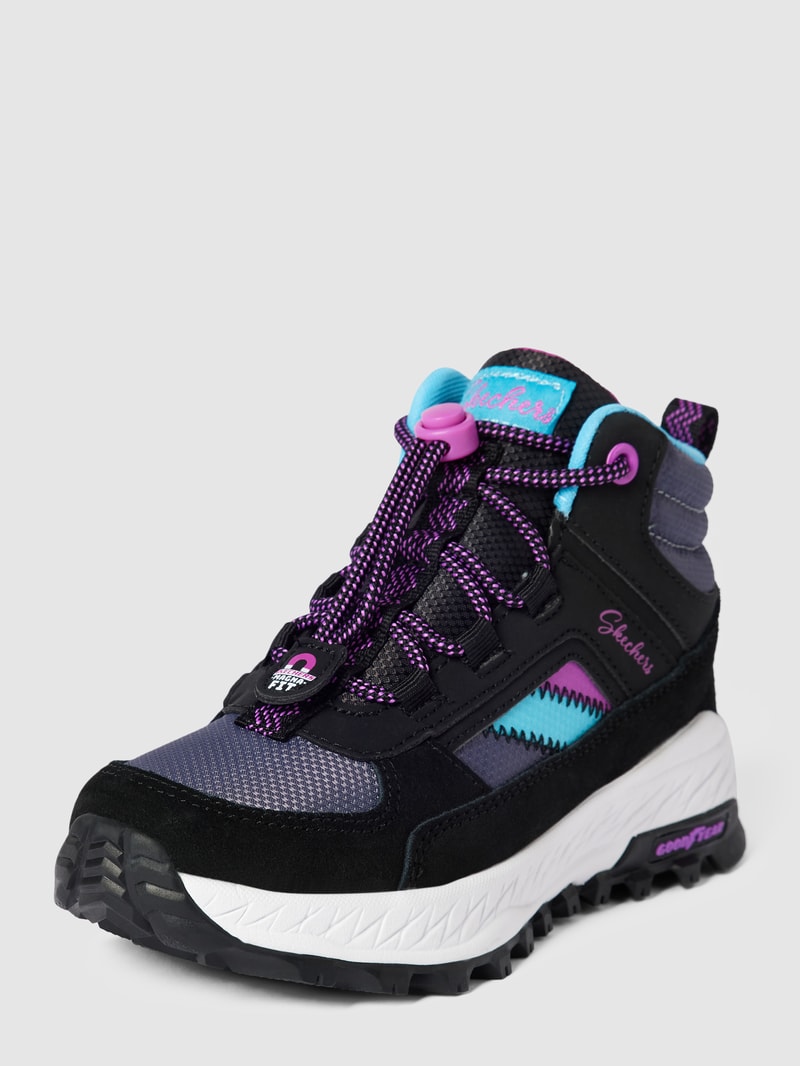 High Top Sneaker mit Label-Detail Modell 'LET S EXPLOR' in schwarz