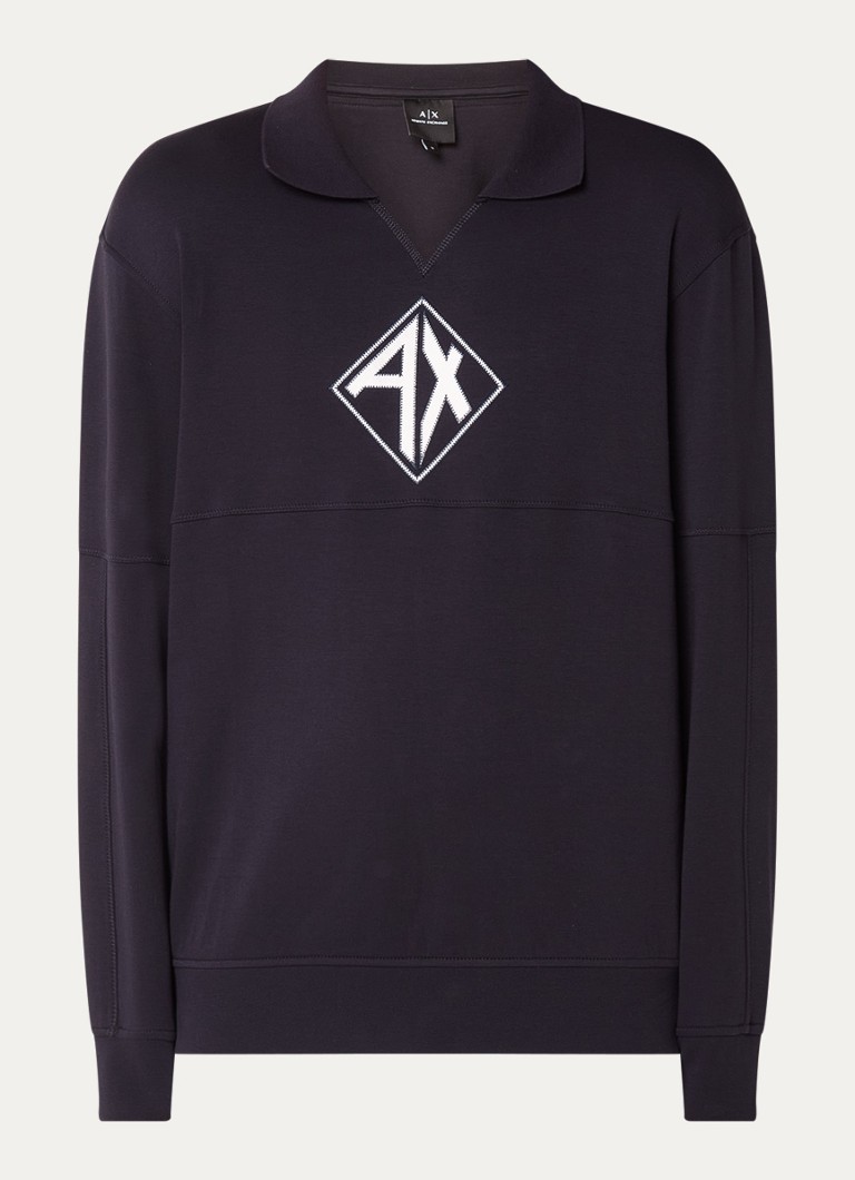 Armani Exchange Sweater with collar and logo print