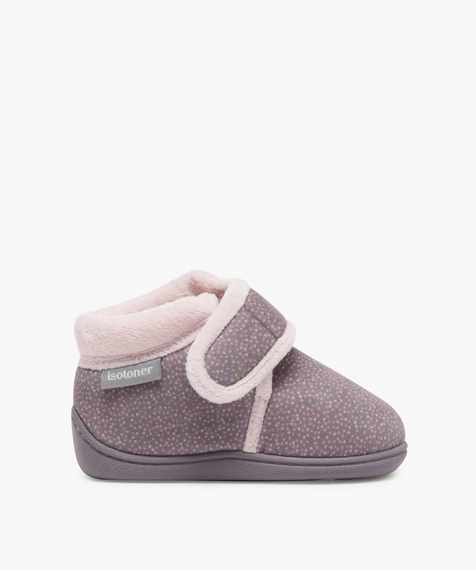 Chaussons fille bottillons à scratch - Isotoner violet | GEMO