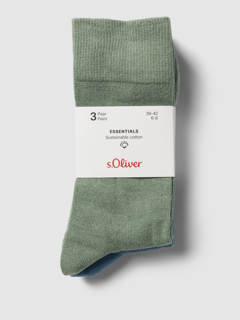 Socken mit Label-Detail im 3er-Pack in lindgrün