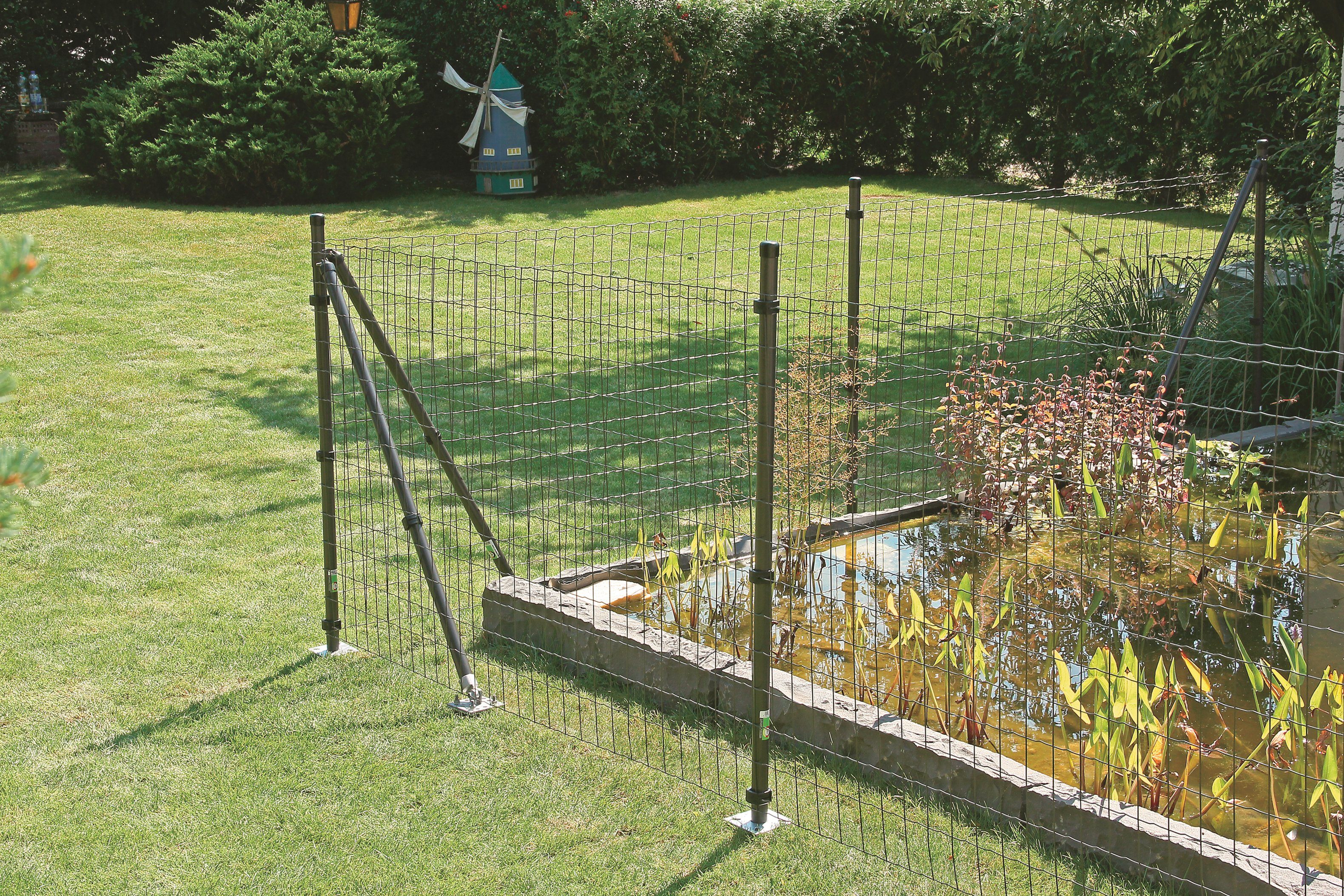 Alberts Schweißgitter Fix-Clip Pro®, (Set), 122 cm hoch, 25 m, anthrazit beschichtet, mit Bodenhülsen
