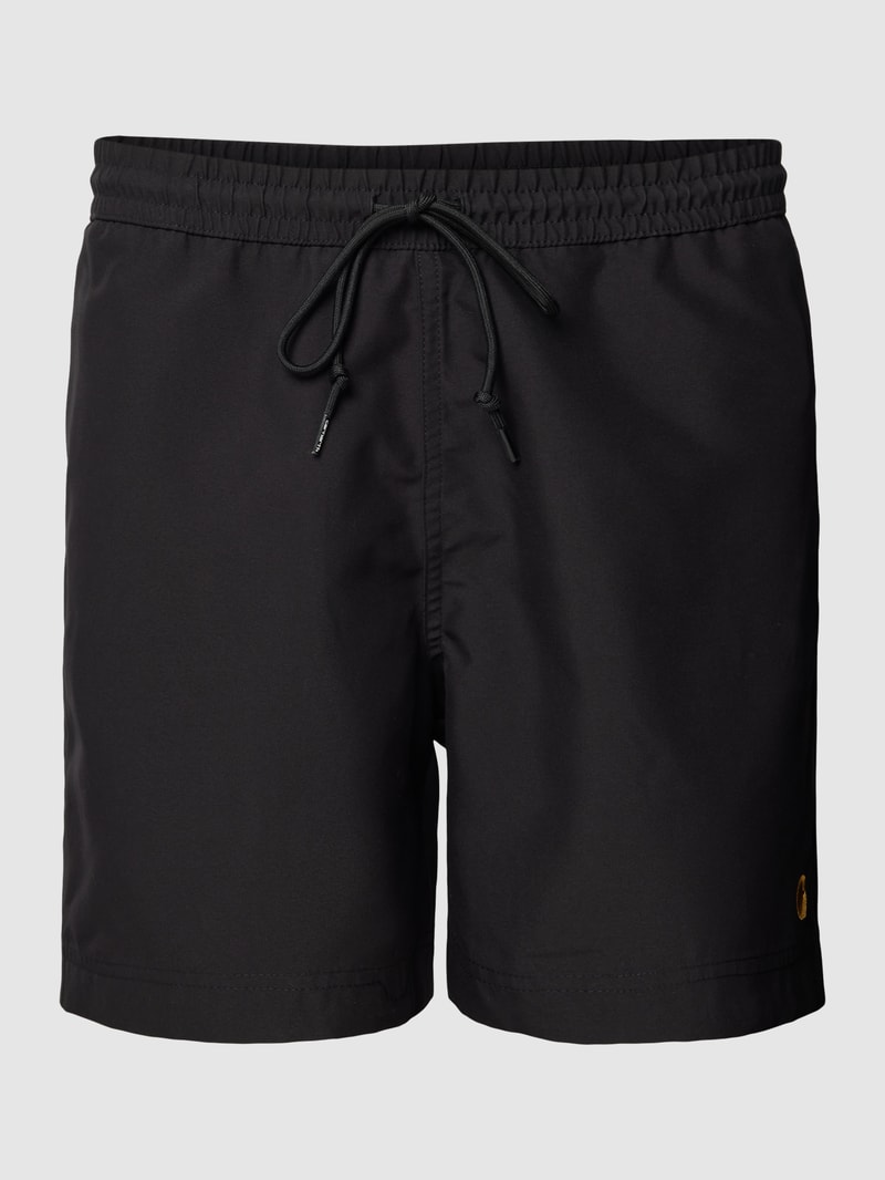 Badehose mit Label-Stitching Modell 'CHASE' in schwarz