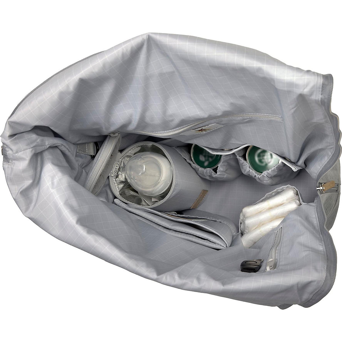 Wickelrucksack Rolltop grey/mélange, inkl. Zubehör & Wickelunterlage