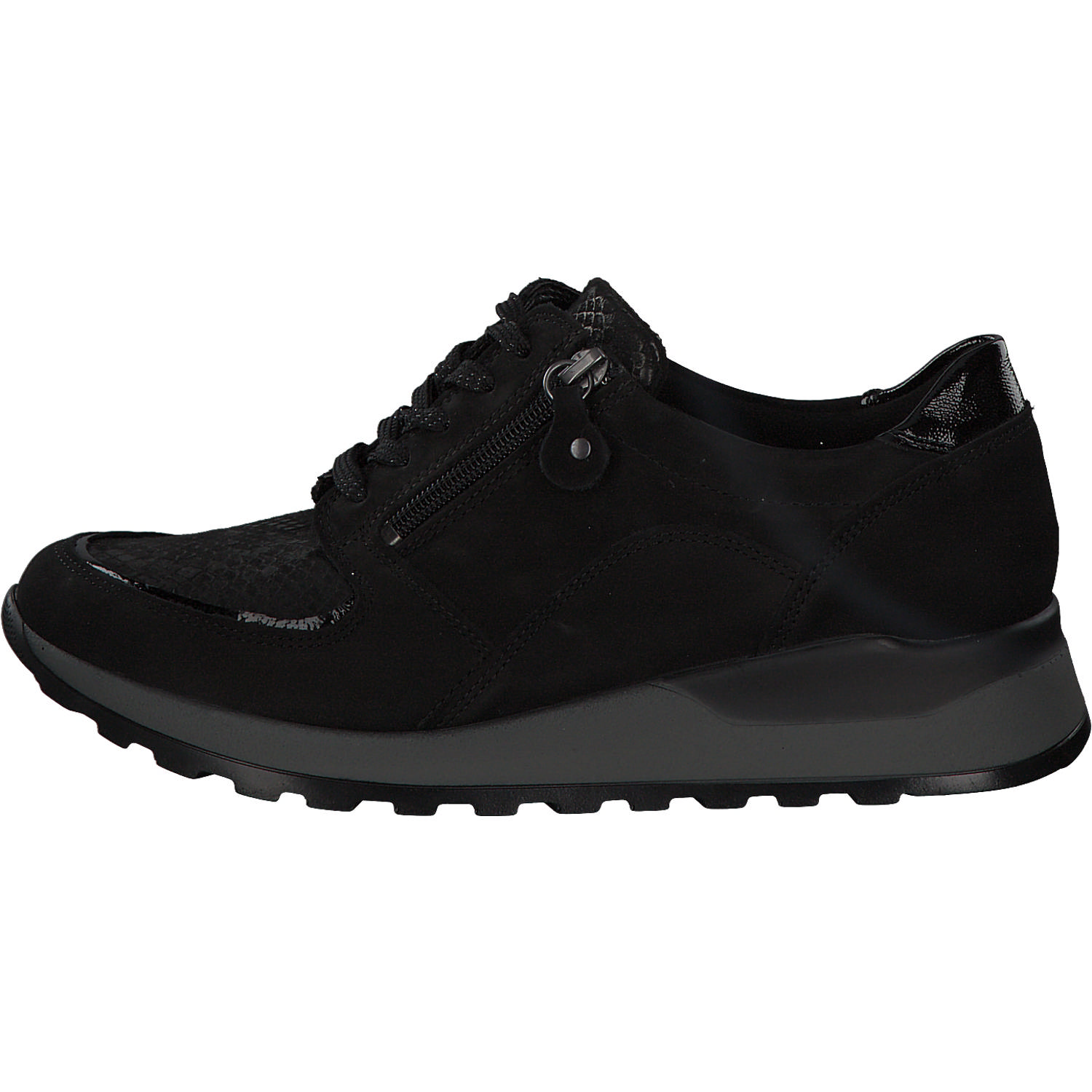 Waldläufer Hiroko Soft H64007, Sneakers Low, Damen, Schwarz (Silver)