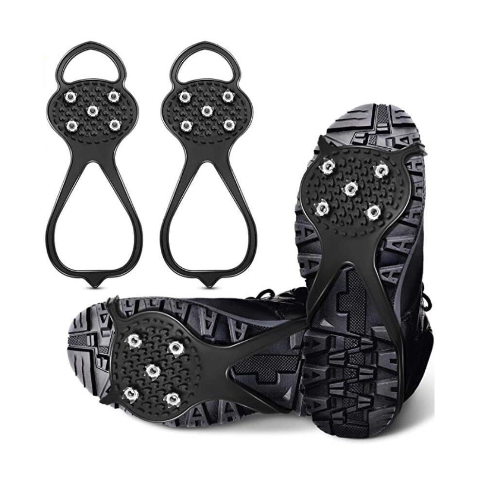 TUABUR Steigeisen Anti-Rutsch-Griffspikes-Set mit 5 Krallen und Anti-Rutsch-Spikes
