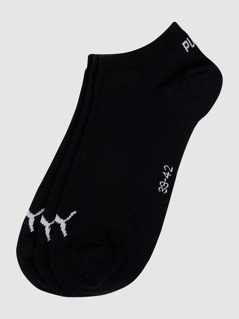 Sneakersocken mit Label-Details im 3er-Pack in schwarz
