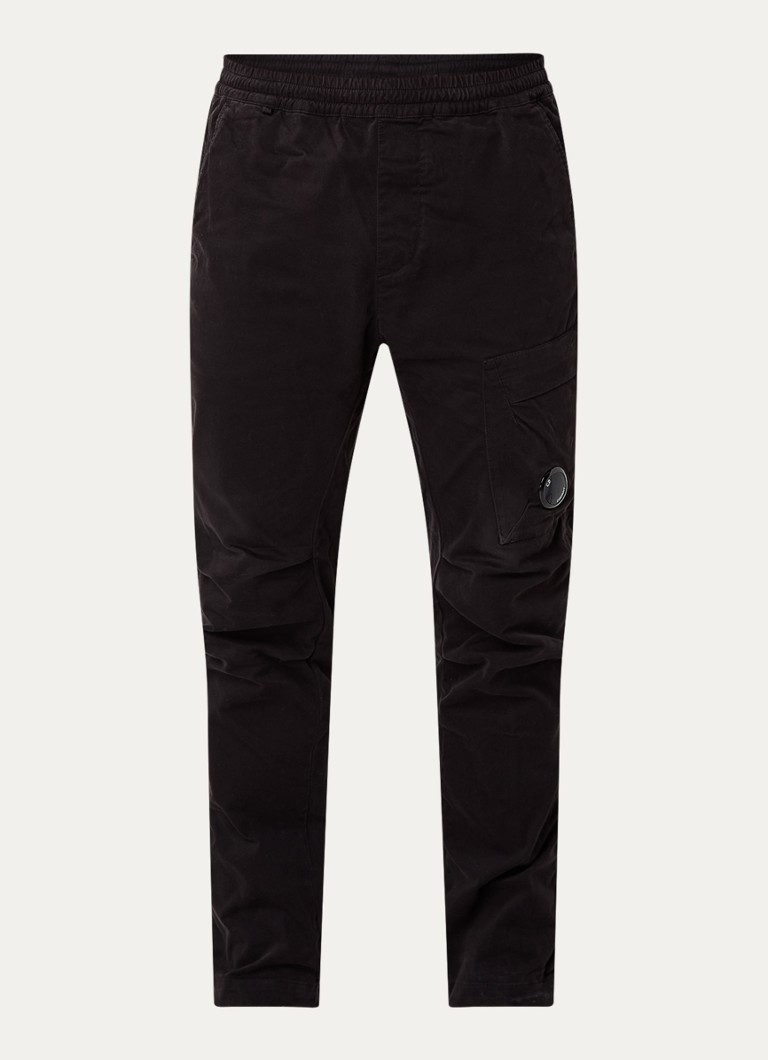 CP Company sašaurinātas piegriezuma satīna kravas bikses ar atloku kabatām