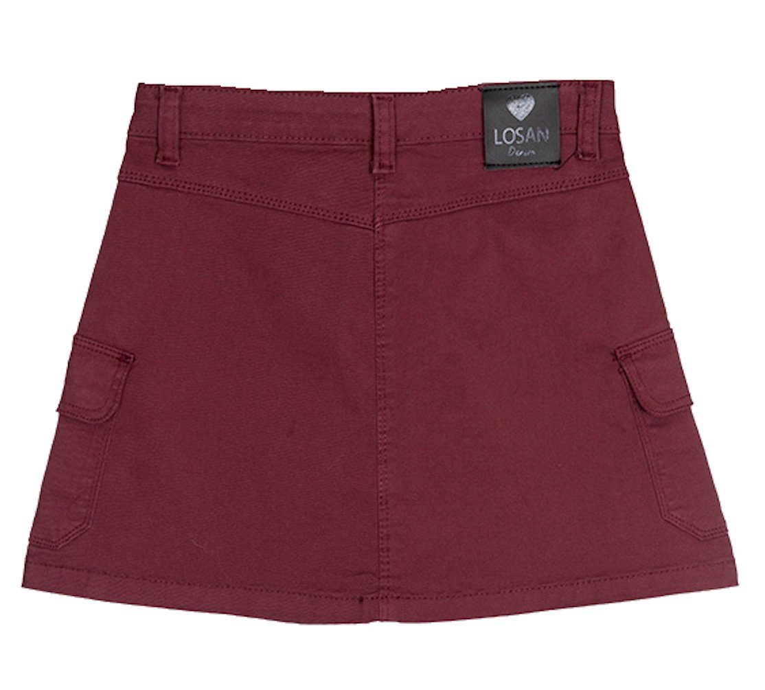 LOSAN A-Linien-Rock Losan Twill Rock Taschen granat rot