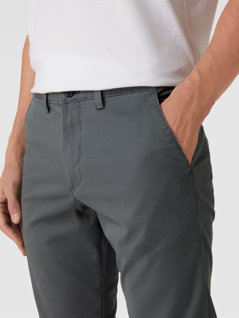 Slim Fit Chino in unifarbenem Design Modell 'NEW Miles' in dunkelgrau