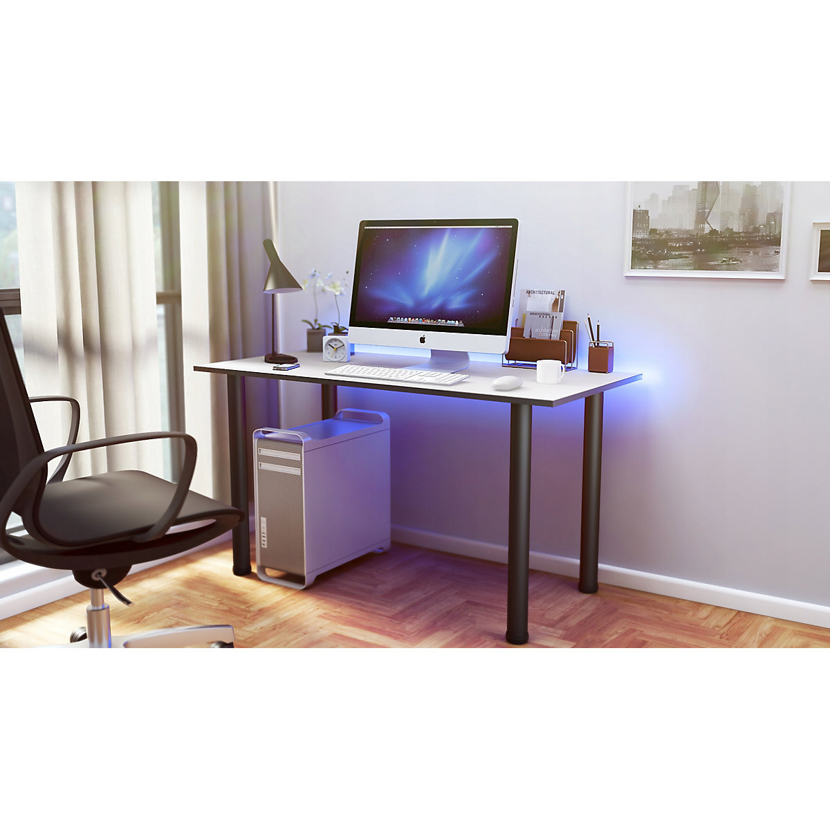 Gaming Schreibtisch mit LED Beleuchtung onesize