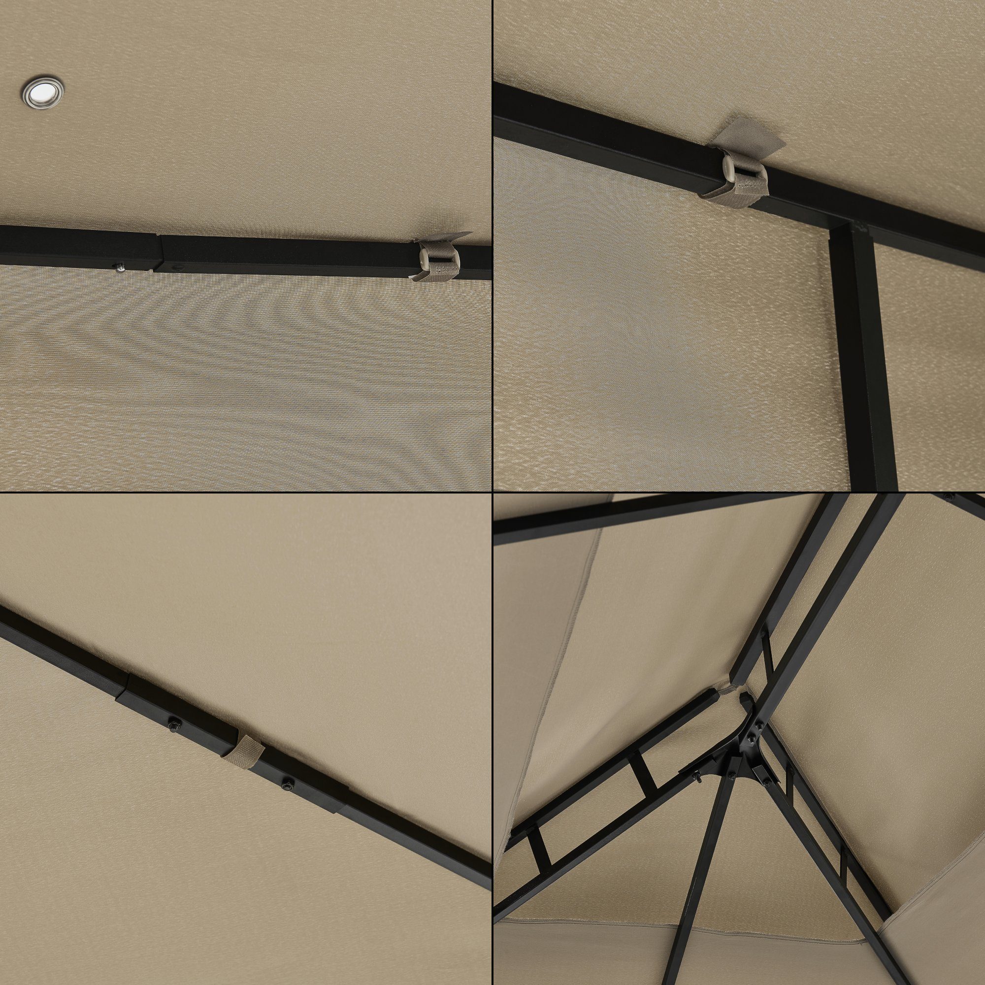 en.casa Pavillon, Lanciano Festzelt Gartenpavillon 400x300x265cm Beige