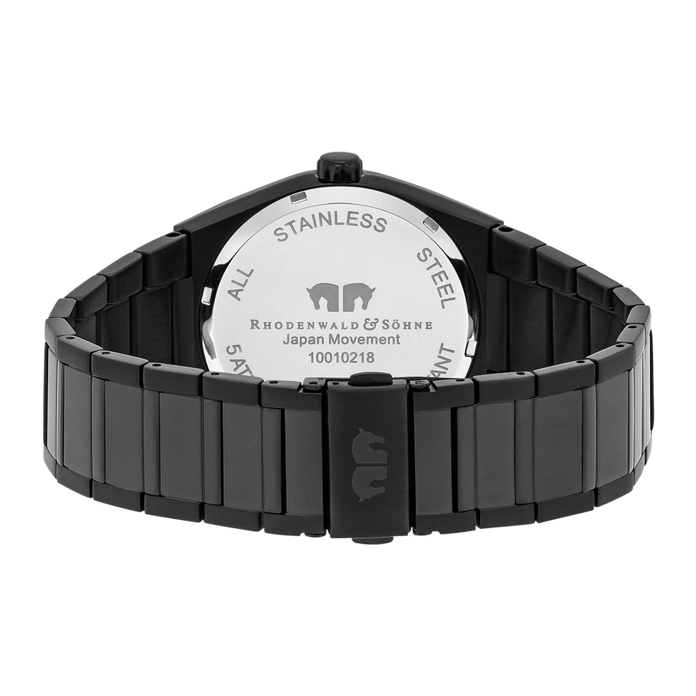 Rhodenwald & Söhne Multifonctions Cooledge en Acier inoxydable en Noir Montre