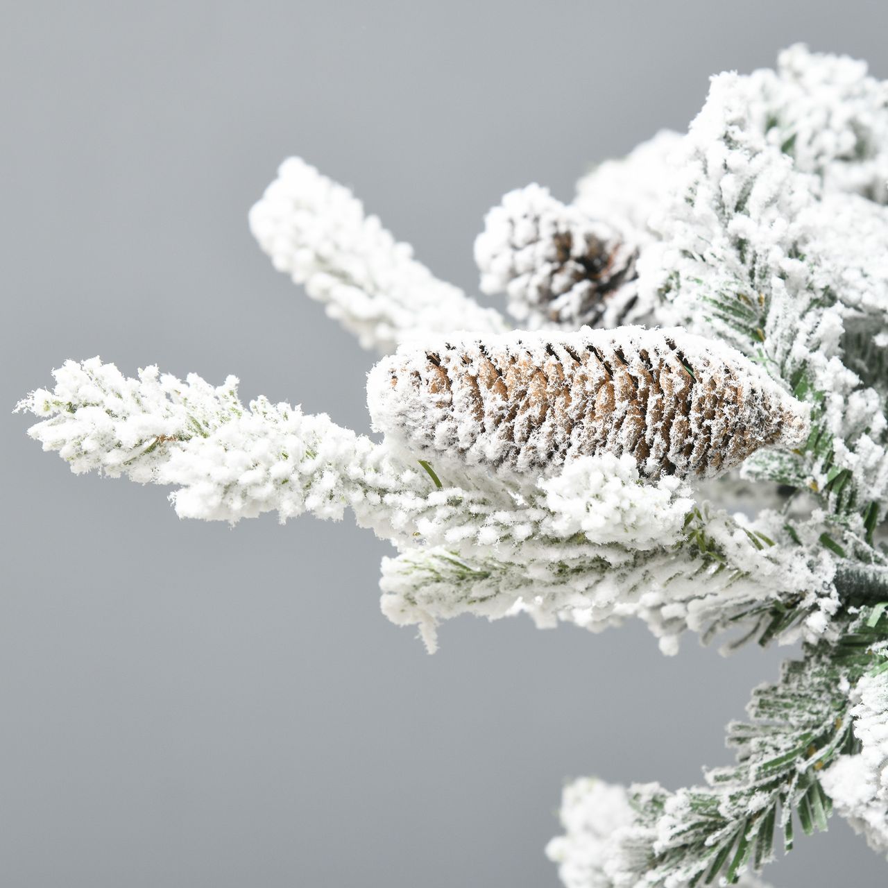 HOMCOM 1,80m Weihnachtsbaum realistisches Aussehen Kunstschnee Tannenzapfen
