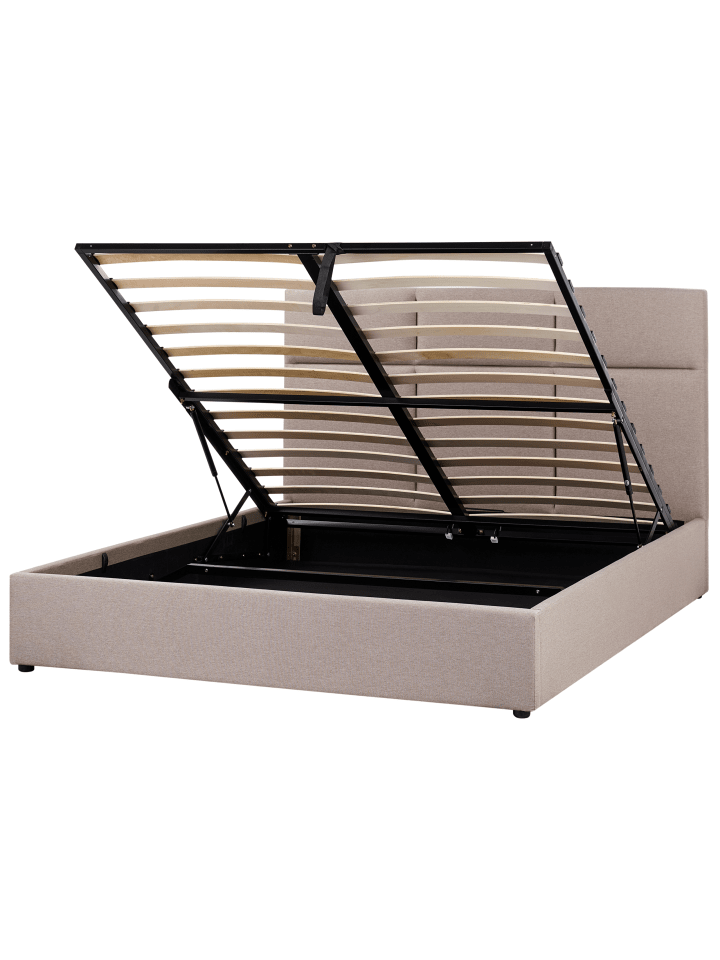Beliani Doppelbett LAGORD in Beige/Schwarz - (W) 170 x (H) 84 x (L) 214 cm günstig kaufen onesize