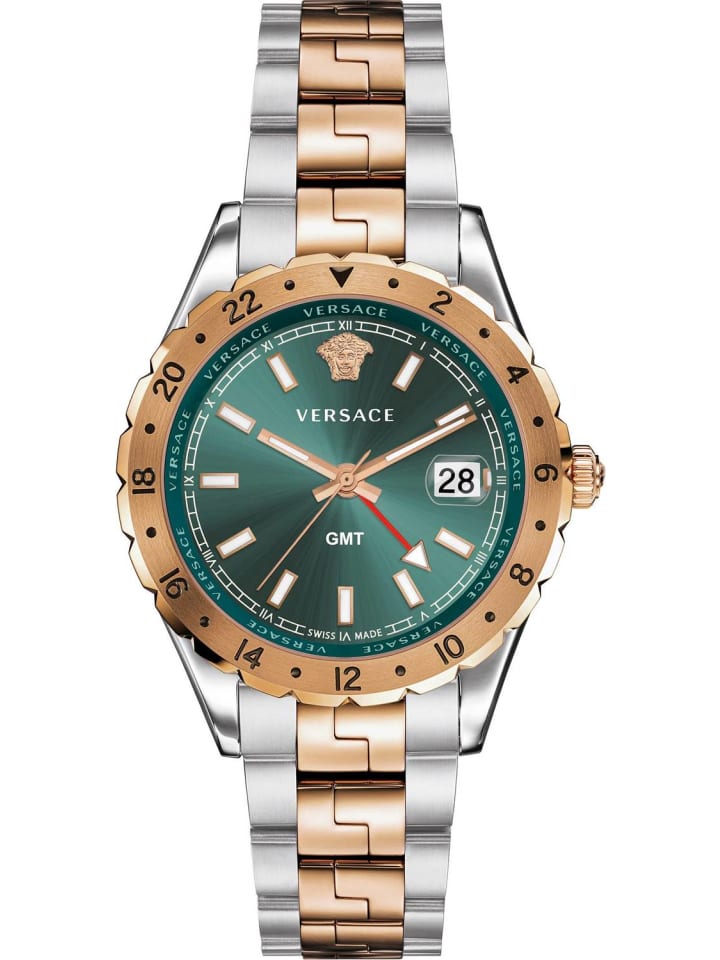 Versace Schweizer Uhr Hellenyium Silber-/Rosagoldfarben in silber günstig kaufen onesize