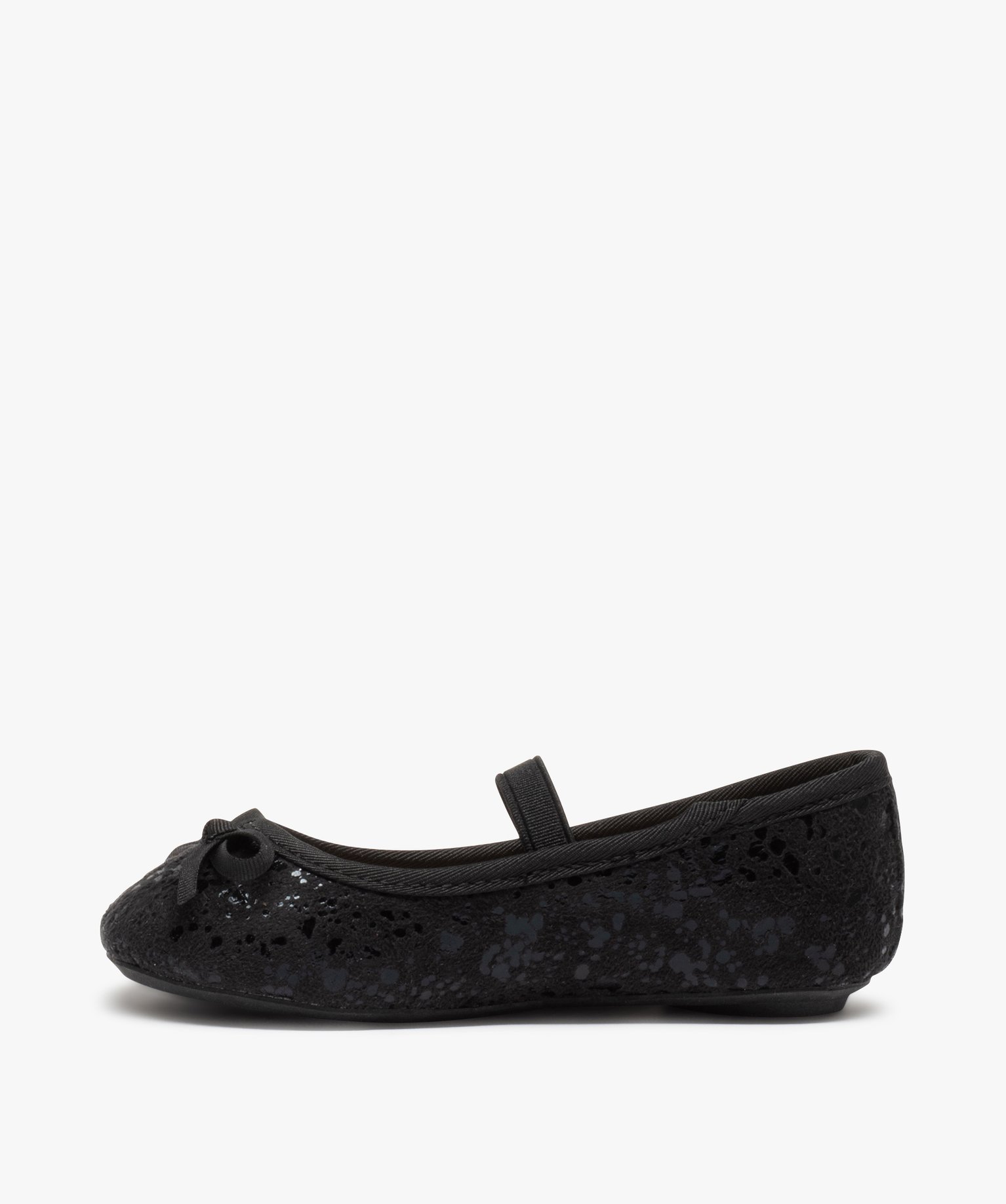 Ballerines fille unies en matière mate et vernie noir | GEMO