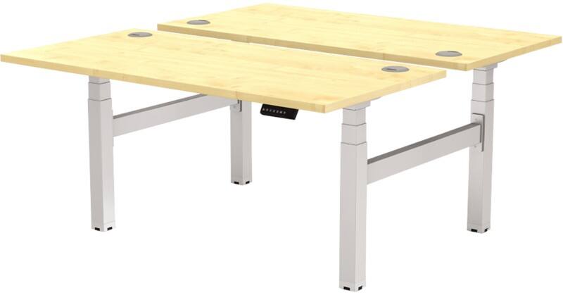 Fellowes Cambio Elektrisch Höhenverstellbar Sitz-Stehschreibtisch Ahorn T-Fuß 1.699 (B) x 1.470 (T) x 1.305 (H) mm MDF (Mitteldichte Faserplatte), PVC (Polyvinylchlorid), Stahl