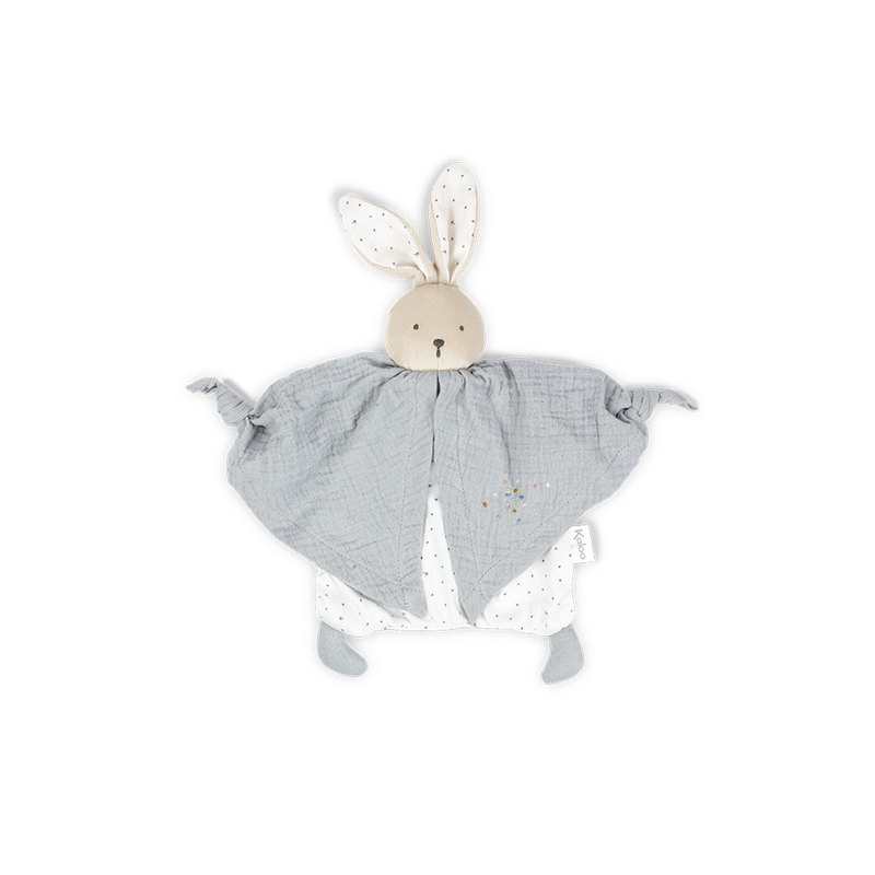 Doudou coton bio lapin gris Petit pas 20 cm Kaloo
