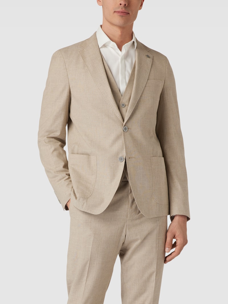 2-Knopf-Sakko mit Allover-Muster Modell 'Acon' in beige