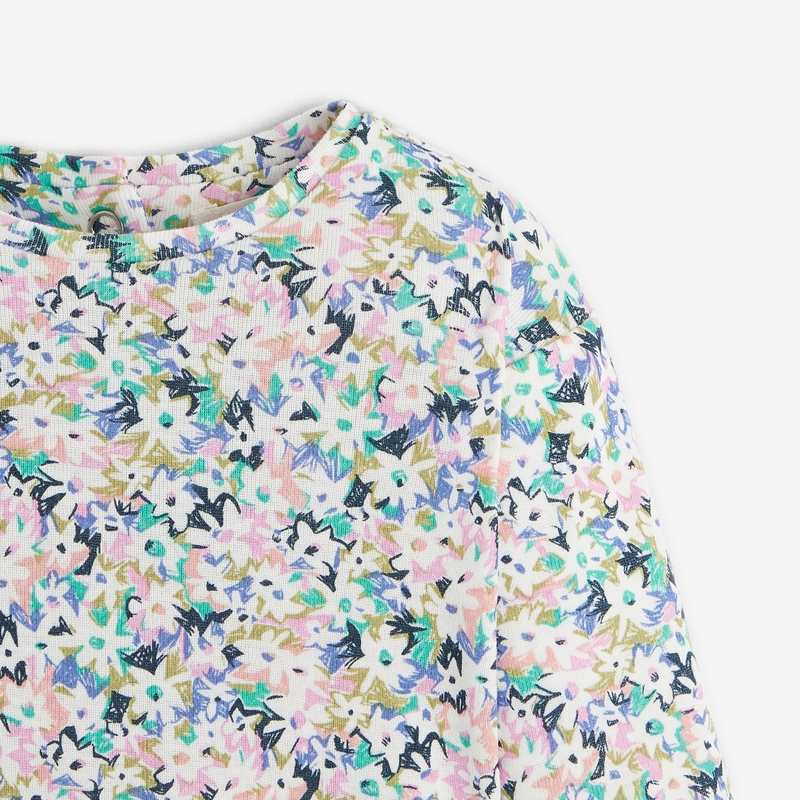 T-shirt bébé fille semis fleuris blanc Catimini