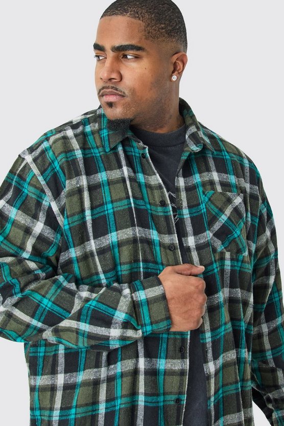 Plus kariertes Overshirt