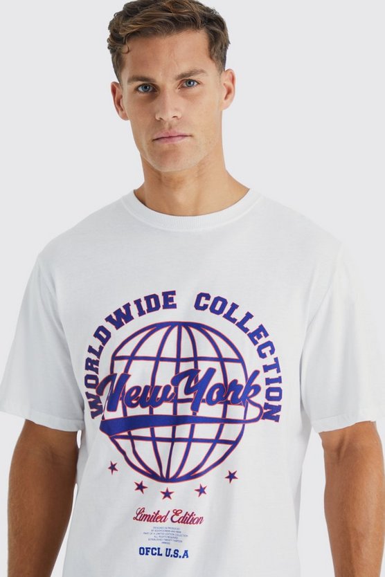 Tall Oversize T-Shirt mit New York Print
