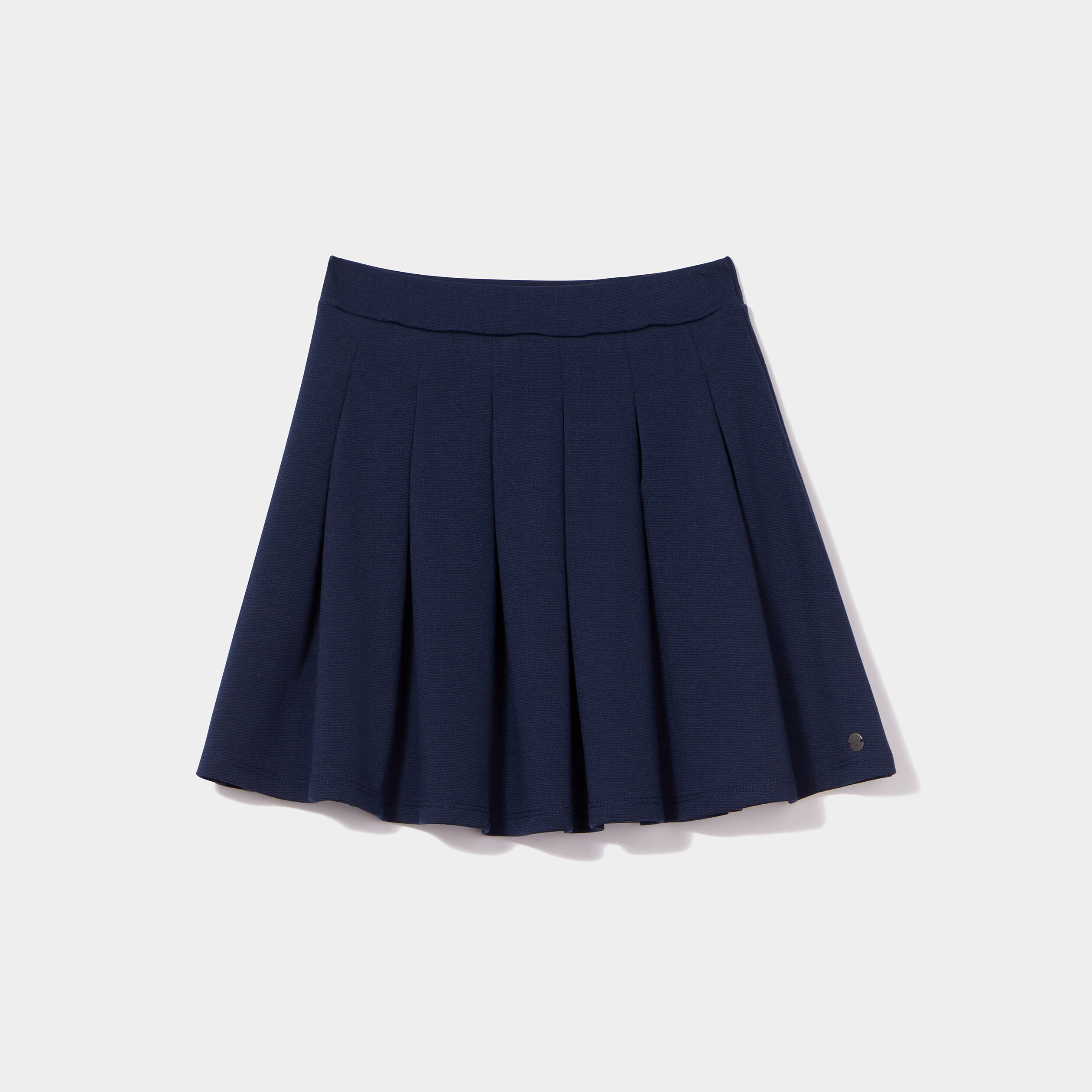 Jupe courte patineuse plissée bleu marine fille | La Halle