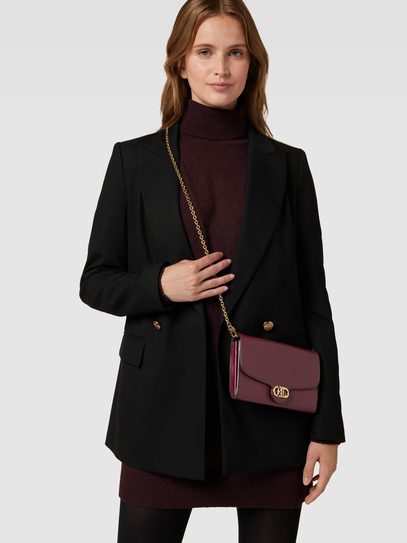 Crossbody Bag mit Label-Applikation Modell 'ADAIR' in bordeaux rot