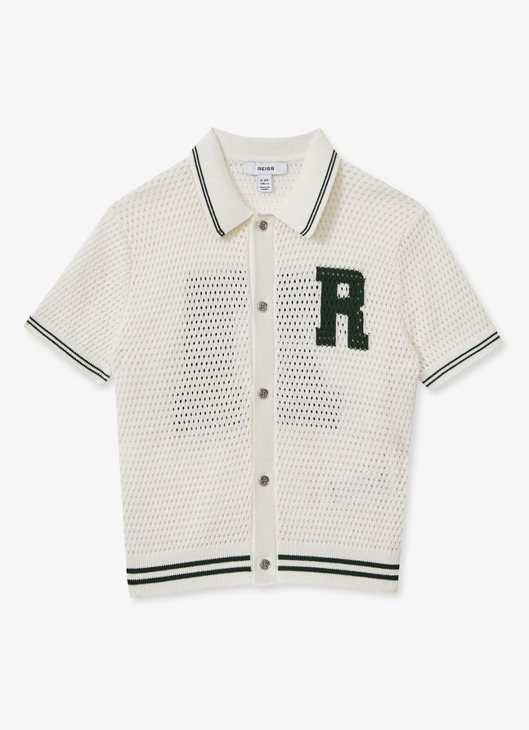 Camisa Reiss Mikan com design vazado e bordado.