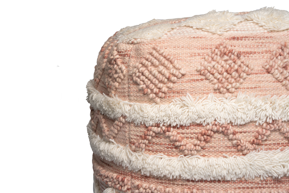 megusta Pouf Bohist 225 Rosa / Creme 50cm x 50cm
