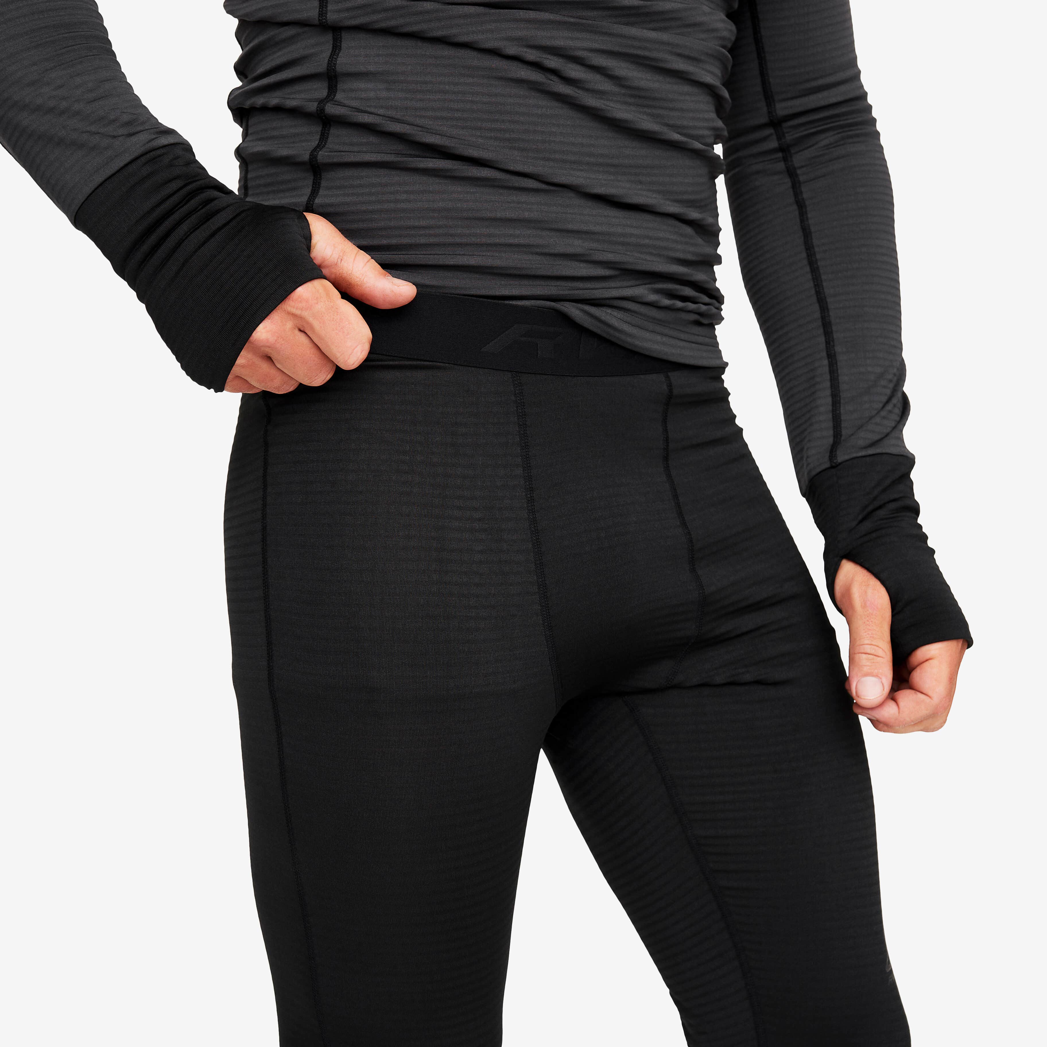 Hiball Waffle Base Layer Set Homme Anthracite/Radiant Yellow