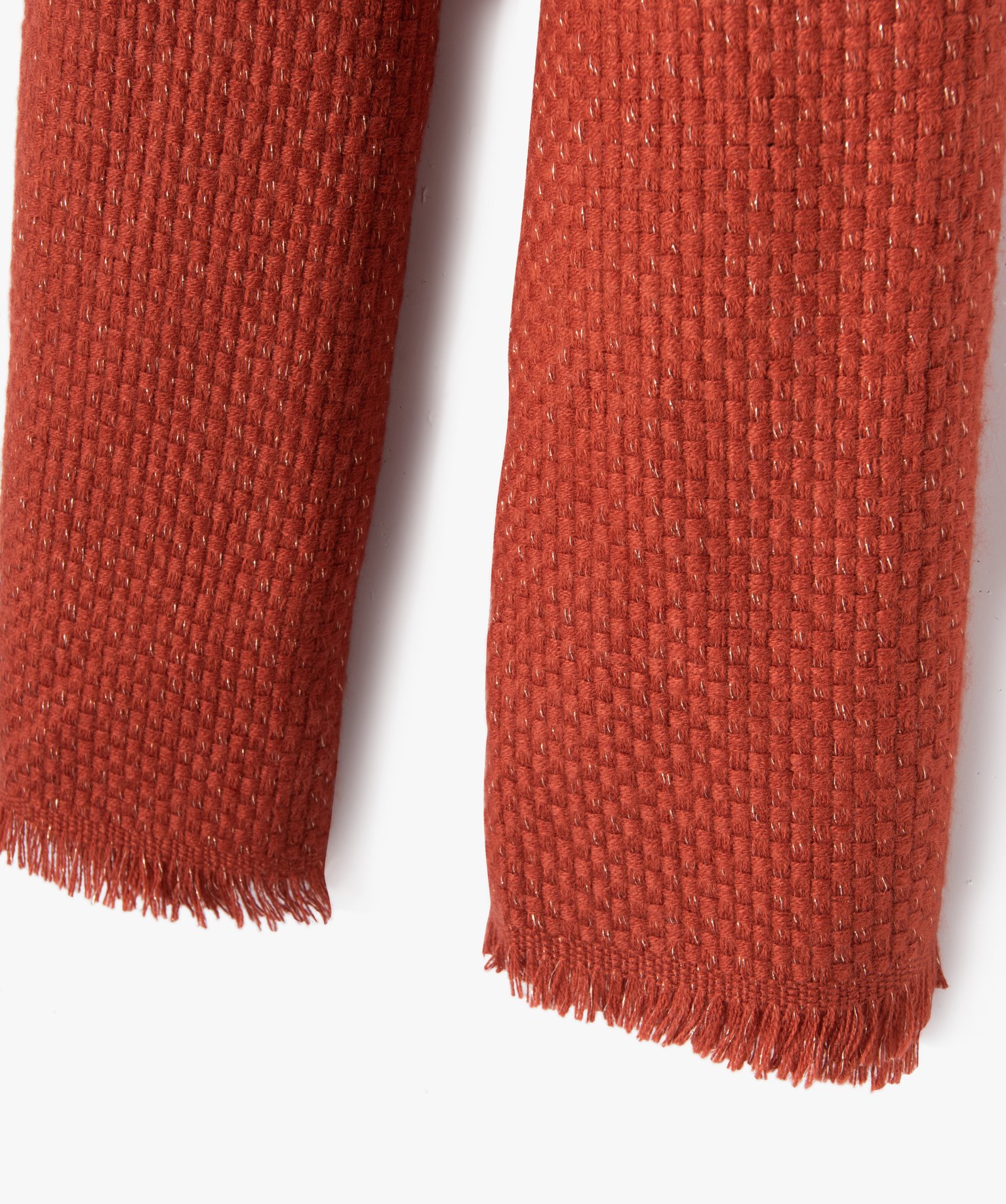 Echarpe femme en maille fantaisie pailletée marron | GEMO