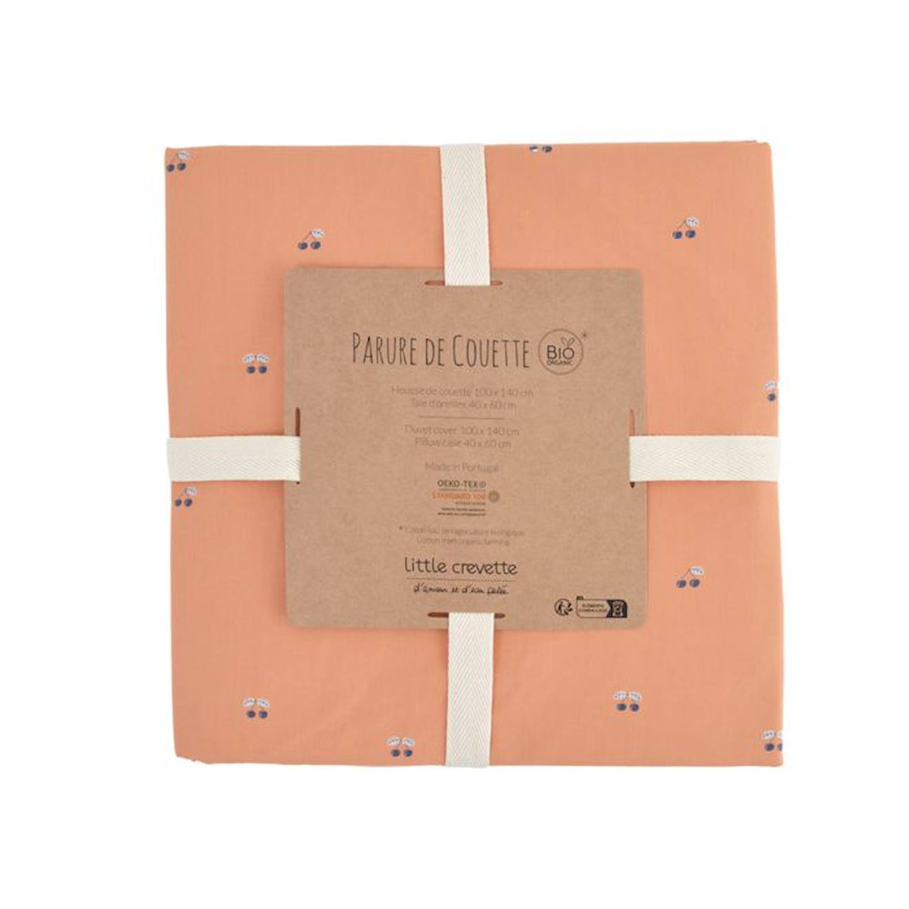 Parure de lit 100x140 cm en coton bio* Griotte orange