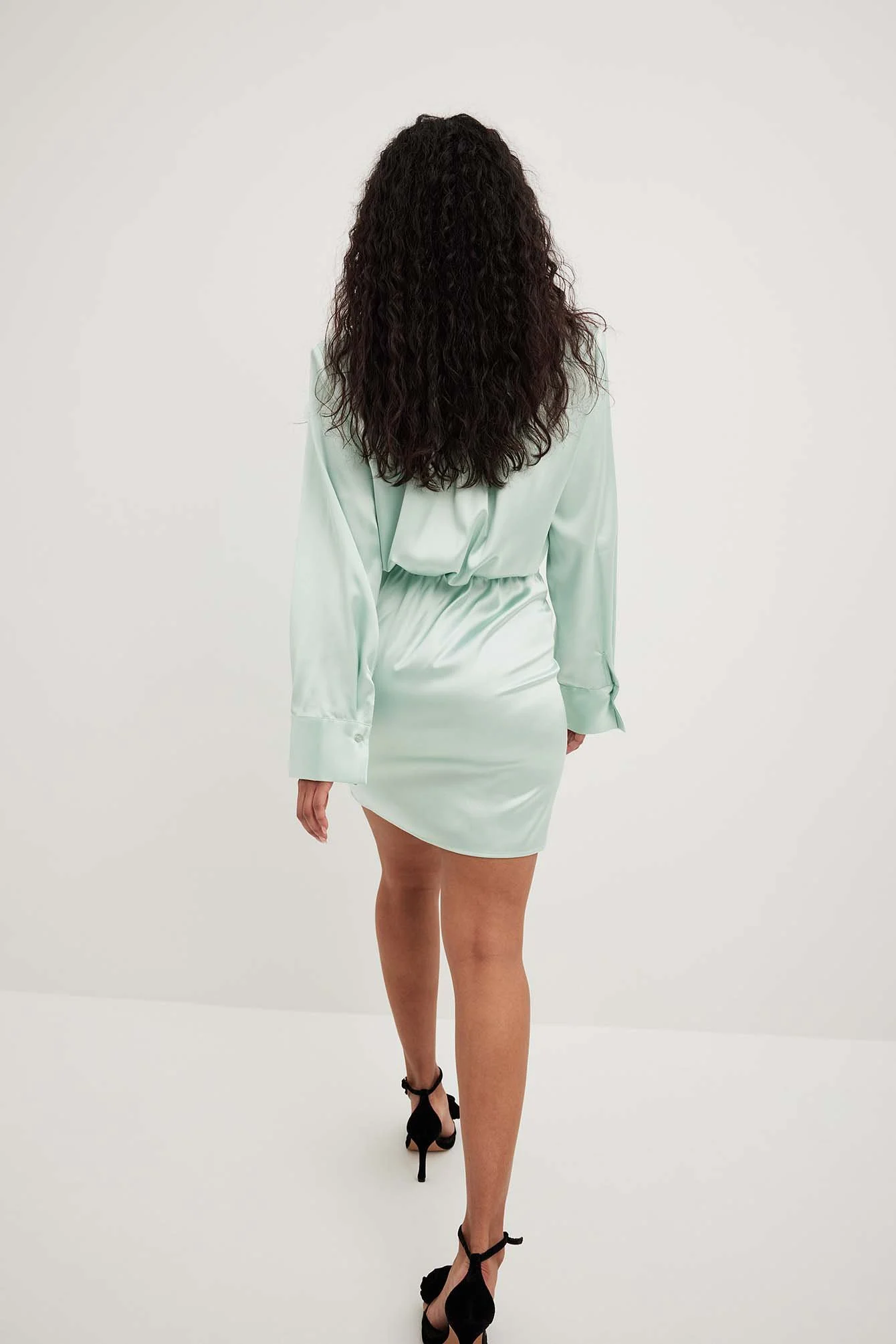 Satin-Shirt-Minikleid