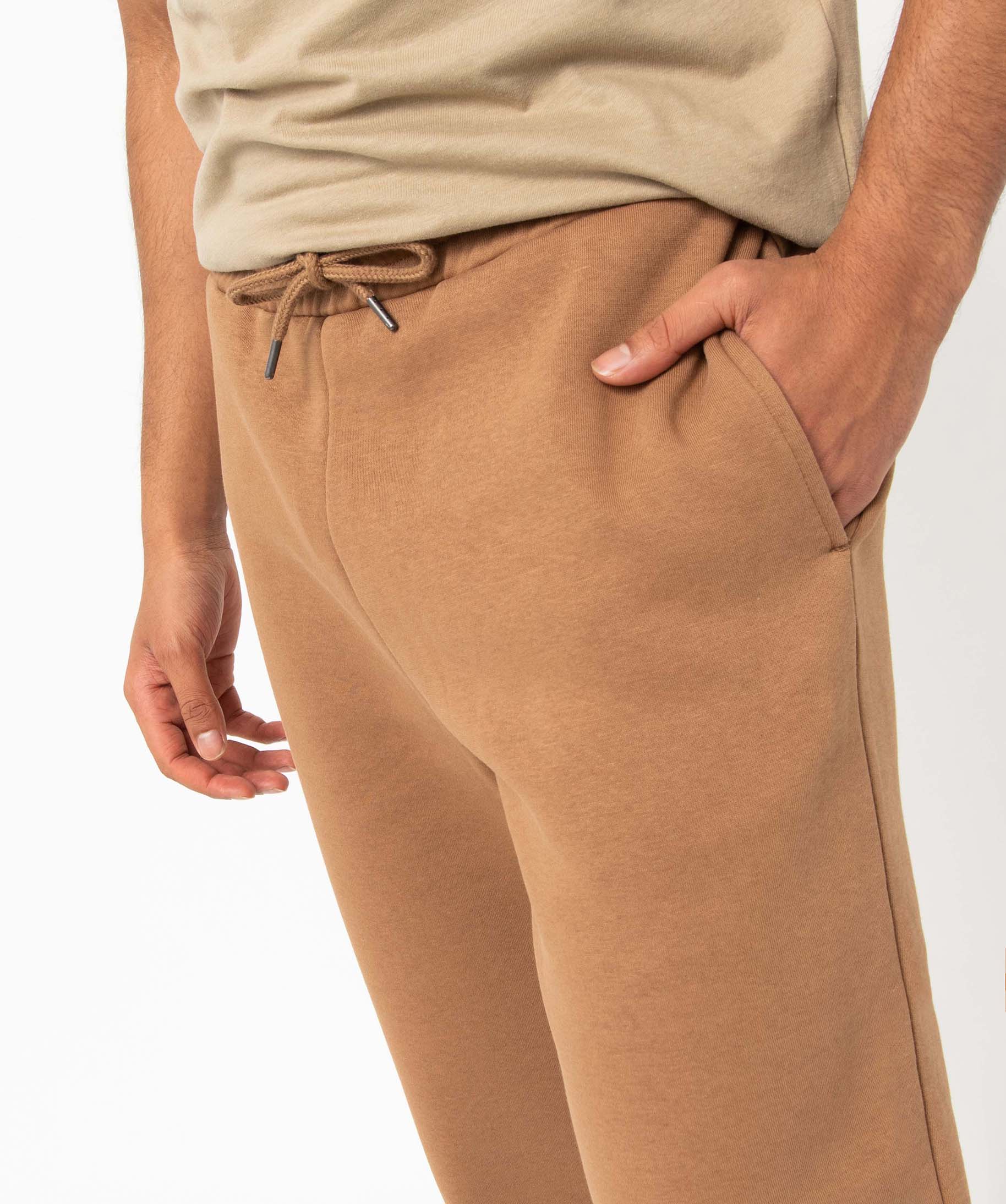 Pantalon de jogging homme molletonné marron | GEMO