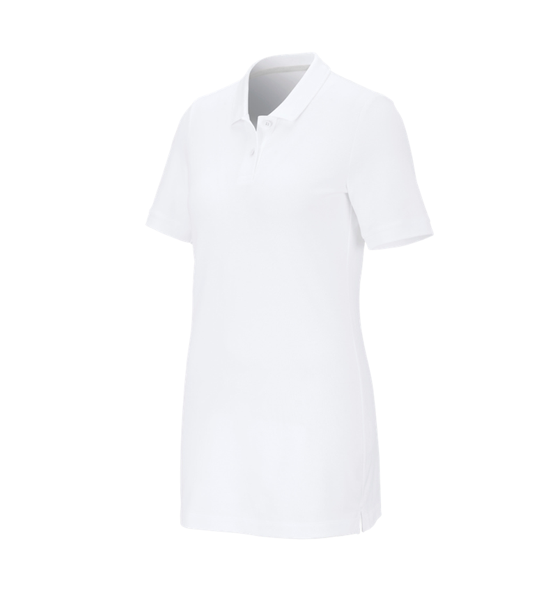 e.s. Piqué-Polo cotton stretch, Damen, long fit