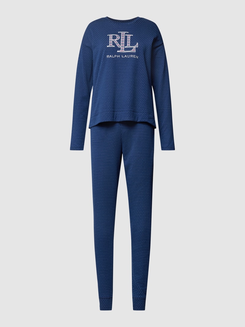 Pyjama mit Allover-Muster in marineblau