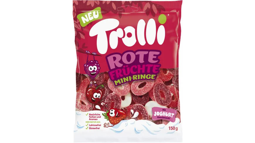 Trolli Gummibärchen Rote Früchte Mini-Ringe 150 g
