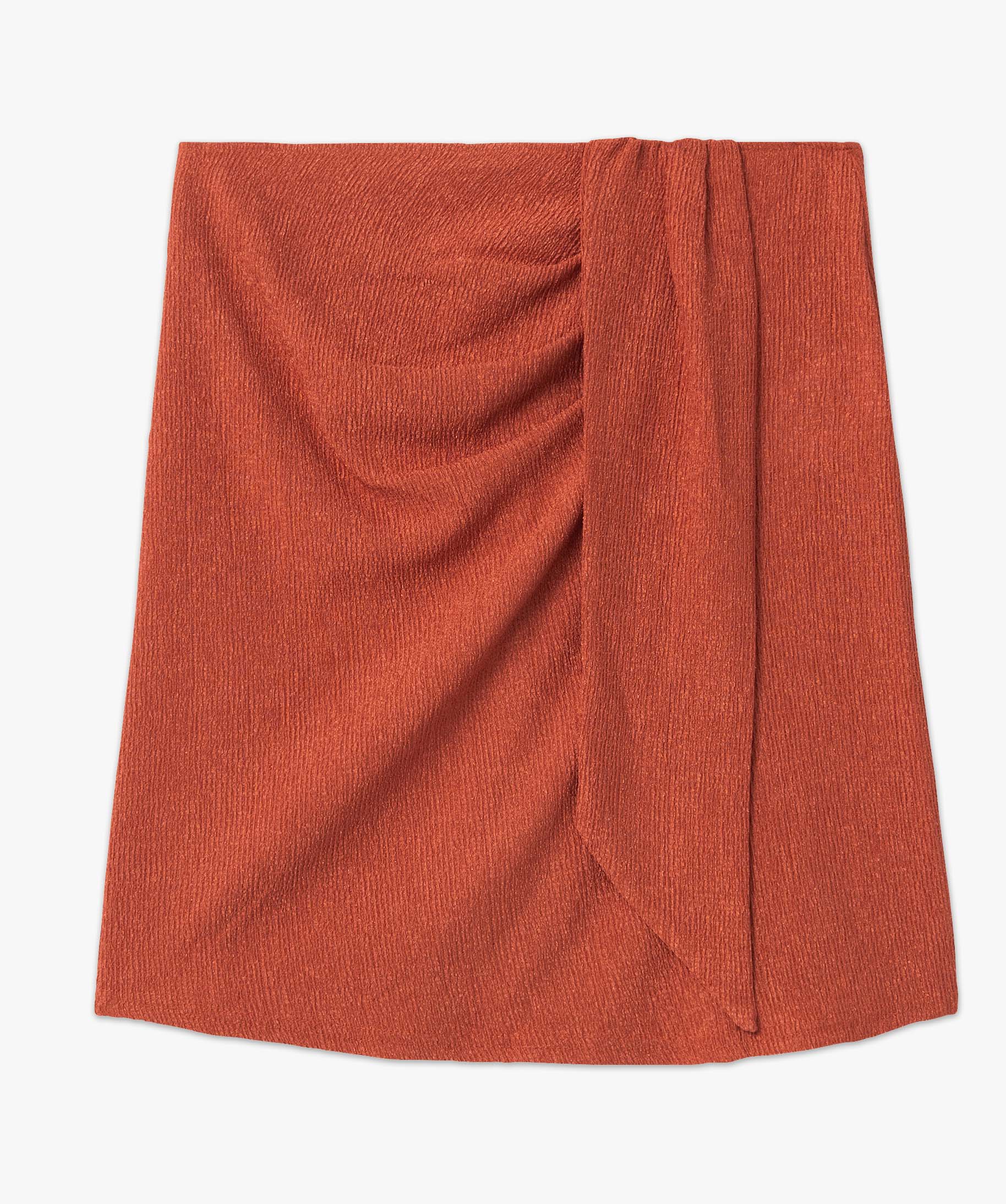 Jupe femme en maille irisée effet drapé orange | GEMO