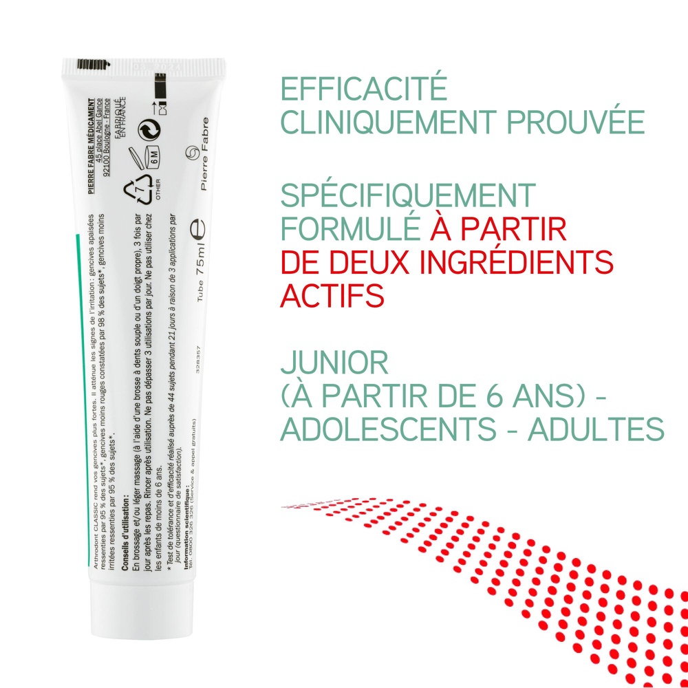 Oral Care PIERRE FABRE ORAL CARE Arthrodont Classic - Pâte dentifrice gingivale 75ml Dentifrice