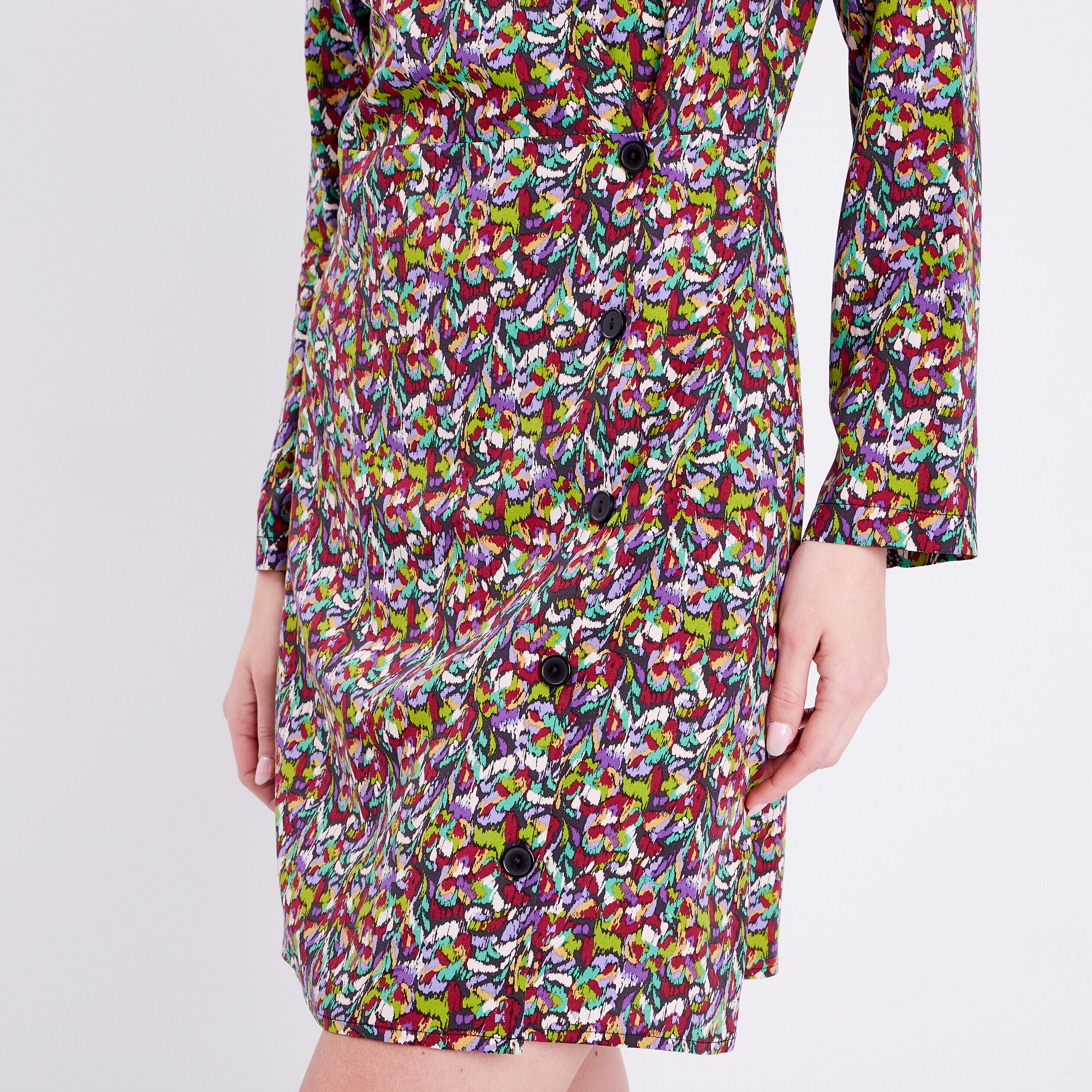 Robe évasée manches 3/4 noir femme | Cache Cache