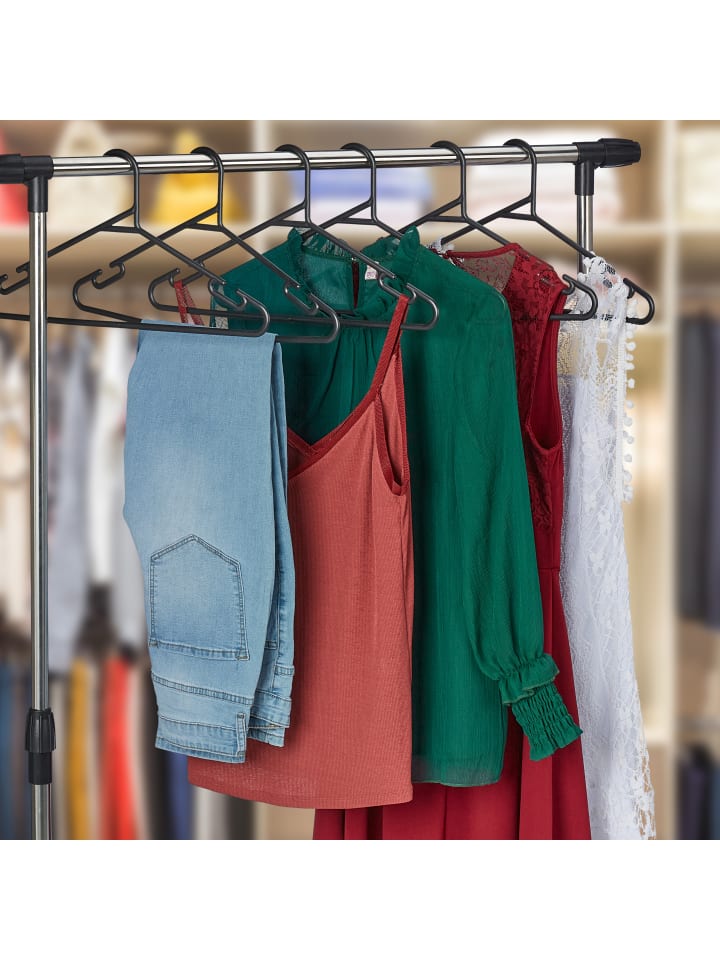 relaxdays 24 x Kleiderbügel in Schwarz günstig kaufen onesize