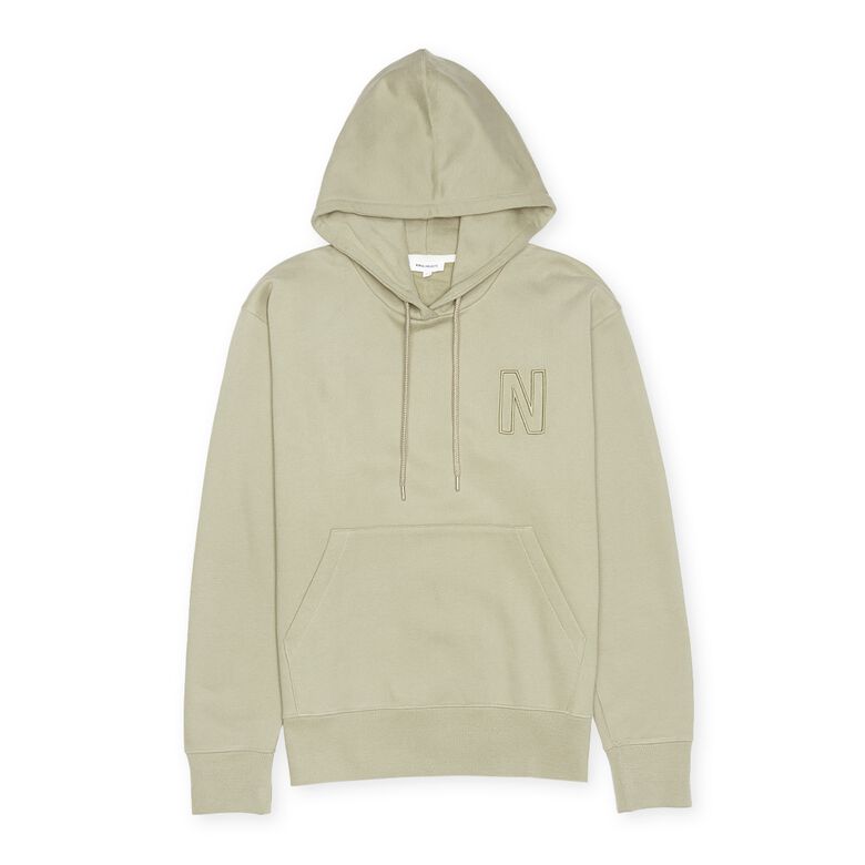 Norse Projects Arne Relaxed Organic Brushed Fleece N Logo Hoodie sand