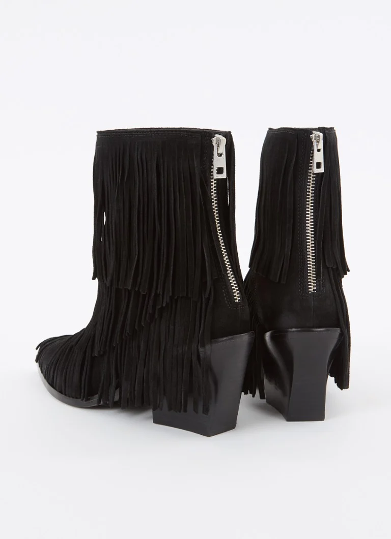 Ghete de cowboy din piele intoarsa Zadig&Voltaire cu franjuri