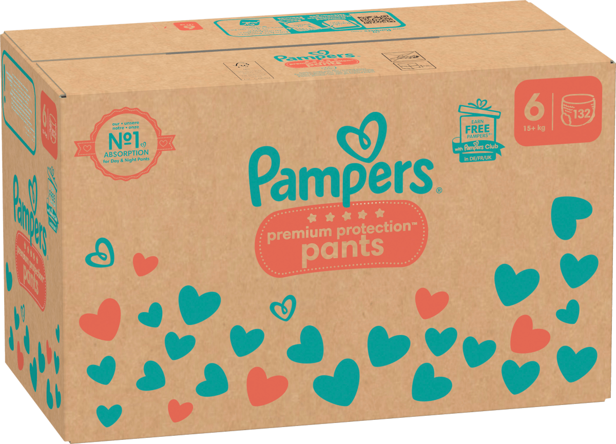Baby Pants Premium Protection Gr.6 Extra Large (15+ kg), Monatsbox, 132 St