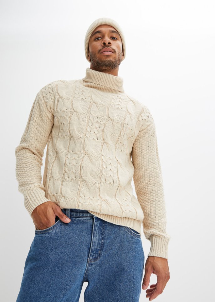 Rollkragenpullover, Loose Fit