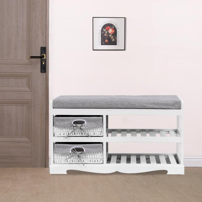 Happy Home Happy Home Sitzbank mit Schuhablage HFH27-WEI weiß