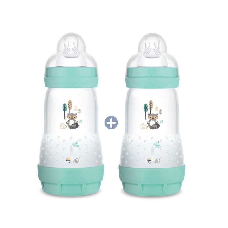Lot de 2 biberons Easy Start anti-colique 260 ml Aqua MAM