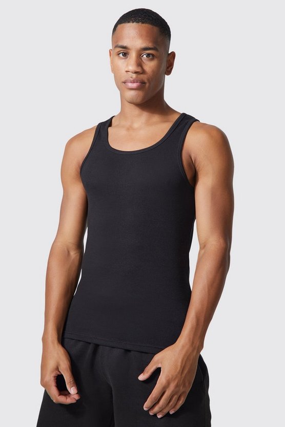 Man Active geripptes Muscle-Fit Gym Tanktop