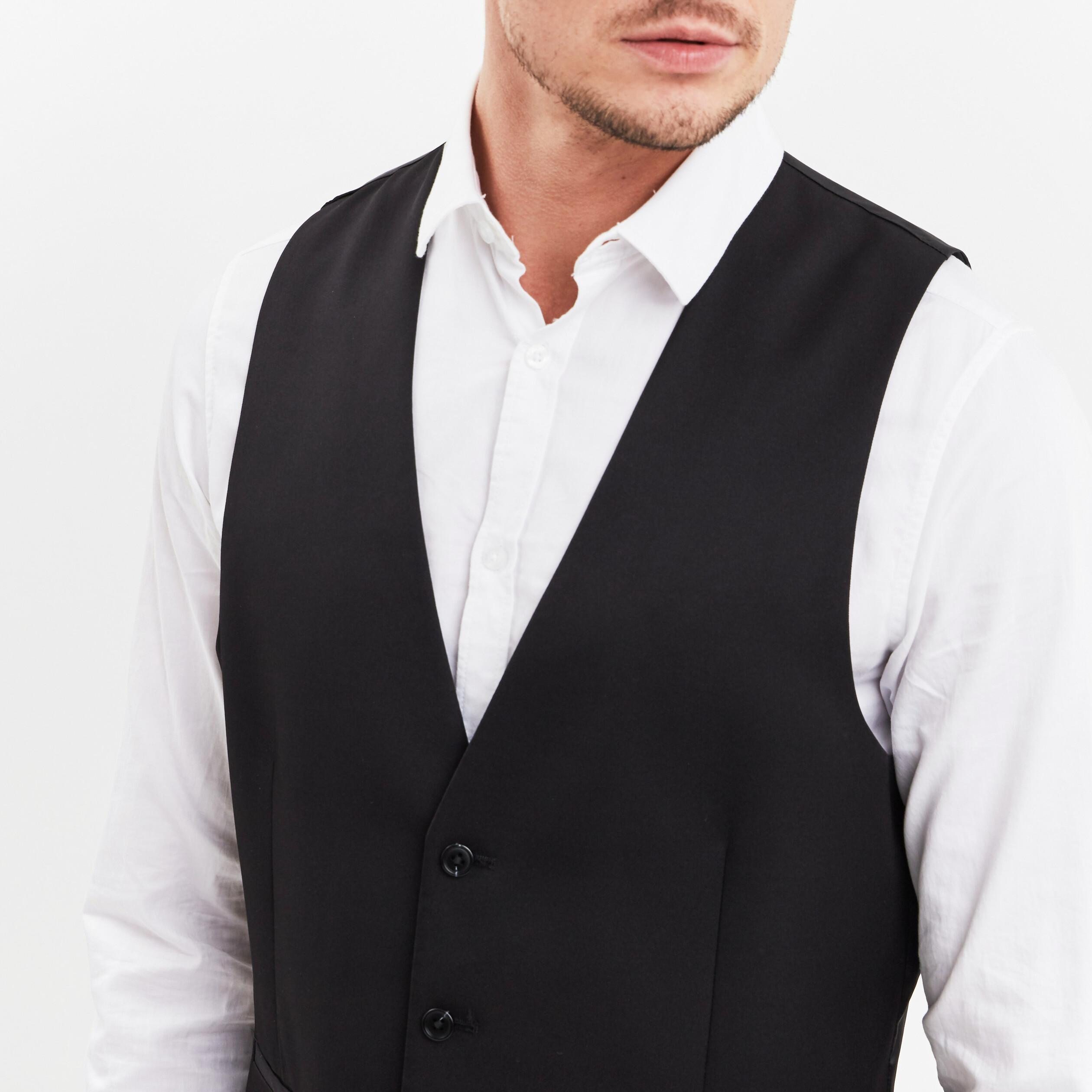 Veston droit boutonné noir homme | La Halle